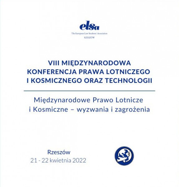 Infografika zawierająca informacje o ósmej międzynarodowej konferencji prawa lotniczego i kosmicznego